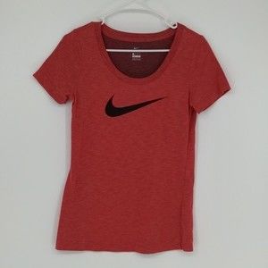Nike The Nike Tee‎ Dri-fit Heathered Red Short Sleeve Tee Shirt Size Extra Small